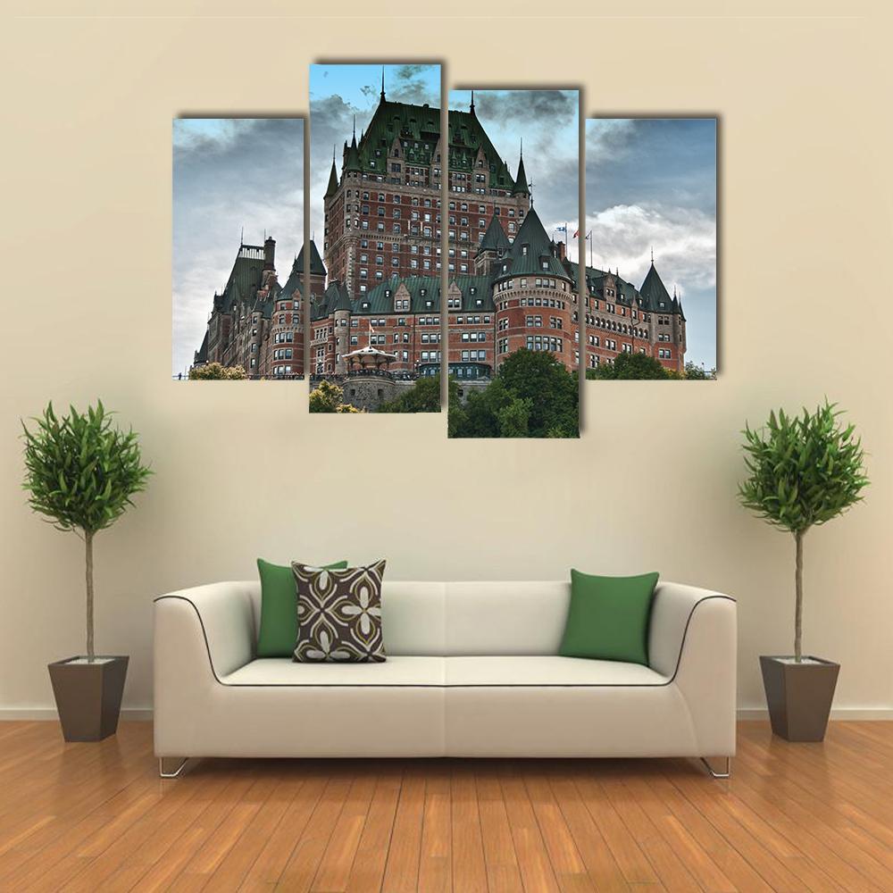 Chateau De Frontenac Canvas Wall Art-4 Pop-Gallery Wrap-50" x 32"-Tiaracle