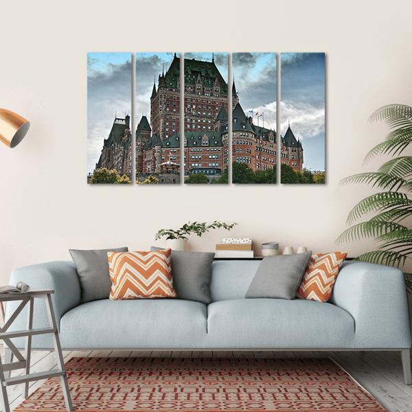 Chateau De Frontenac Canvas Wall Art-5 Horizontal-Gallery Wrap-22" x 12"-Tiaracle