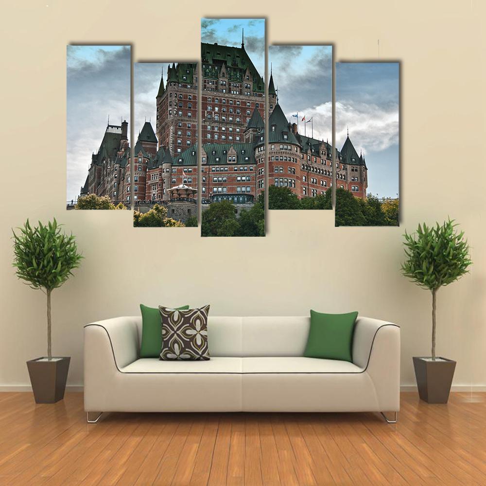 Chateau De Frontenac Canvas Wall Art-5 Pop-Gallery Wrap-47" x 32"-Tiaracle