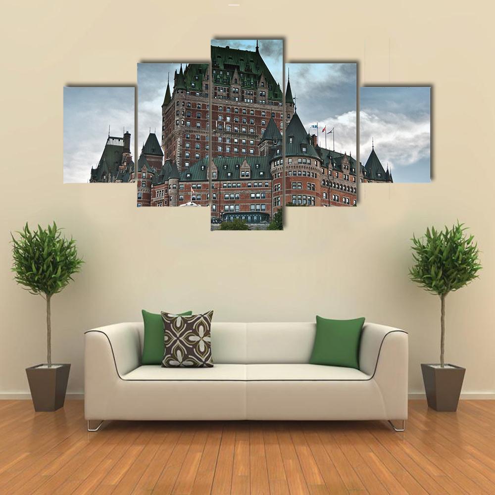 Chateau De Frontenac Canvas Wall Art-3 Horizontal-Gallery Wrap-37" x 24"-Tiaracle
