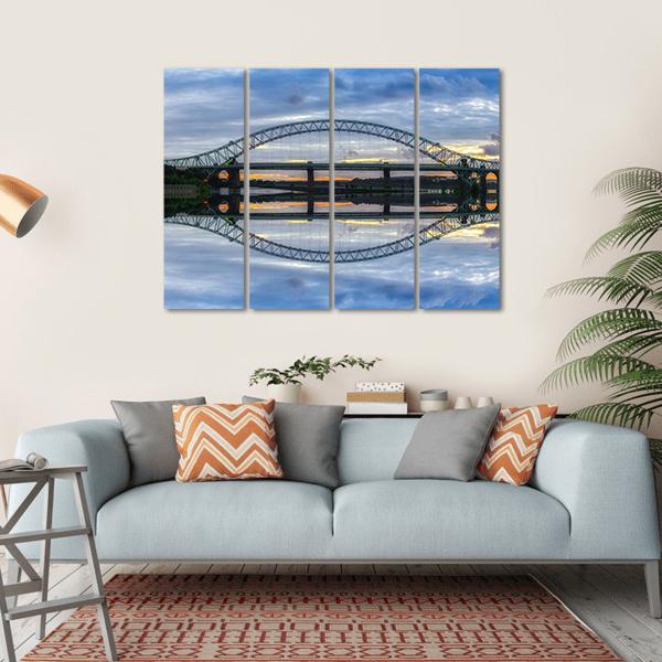 Major River Crossing Bridge Canvas Wall Art-4 Horizontal-Gallery Wrap-34" x 24"-Tiaracle