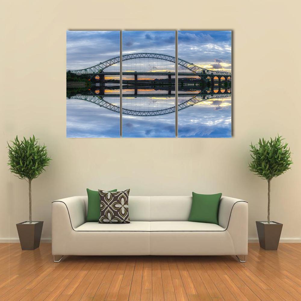 Major River Crossing Bridge Canvas Wall Art-3 Horizontal-Gallery Wrap-37" x 24"-Tiaracle