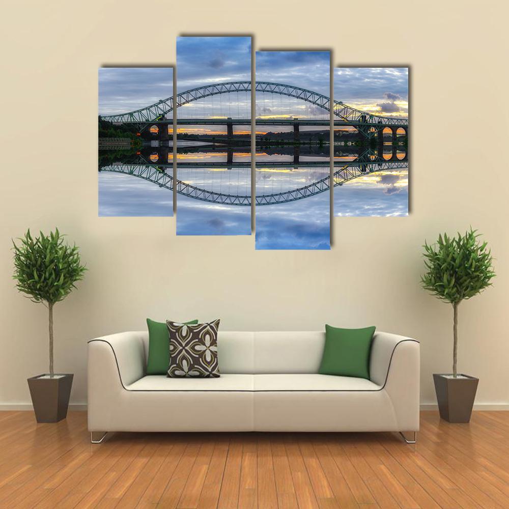 Major River Crossing Bridge Canvas Wall Art-4 Pop-Gallery Wrap-50" x 32"-Tiaracle