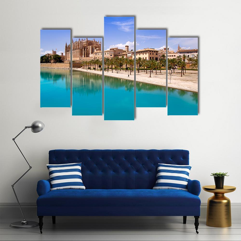Majorca La Seu Cathedral Canvas Wall Art-1 Piece-Gallery Wrap-48" x 32"-Tiaracle