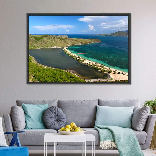 Majors Bay Beach Panoramic Canvas Wall Art-1 Piece-36" x 12"-Tiaracle