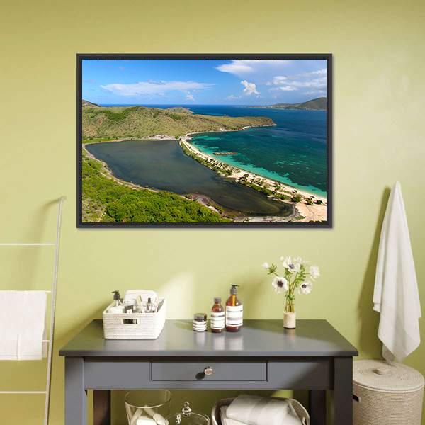 Majors Bay Beach Panoramic Canvas Wall Art-1 Piece-36" x 12"-Tiaracle