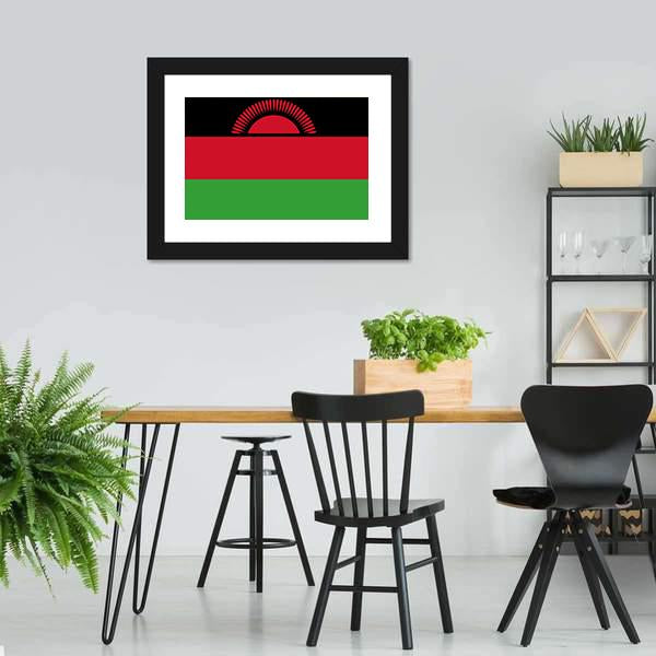 Malawi Flag Canvas Wall Art-3 Horizontal-Gallery Wrap-25" x 16"-Tiaracle
