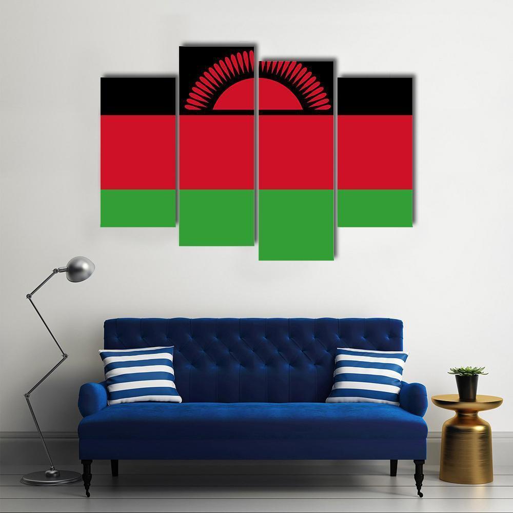 Malawi Flag Canvas Wall Art-3 Horizontal-Gallery Wrap-37" x 24"-Tiaracle