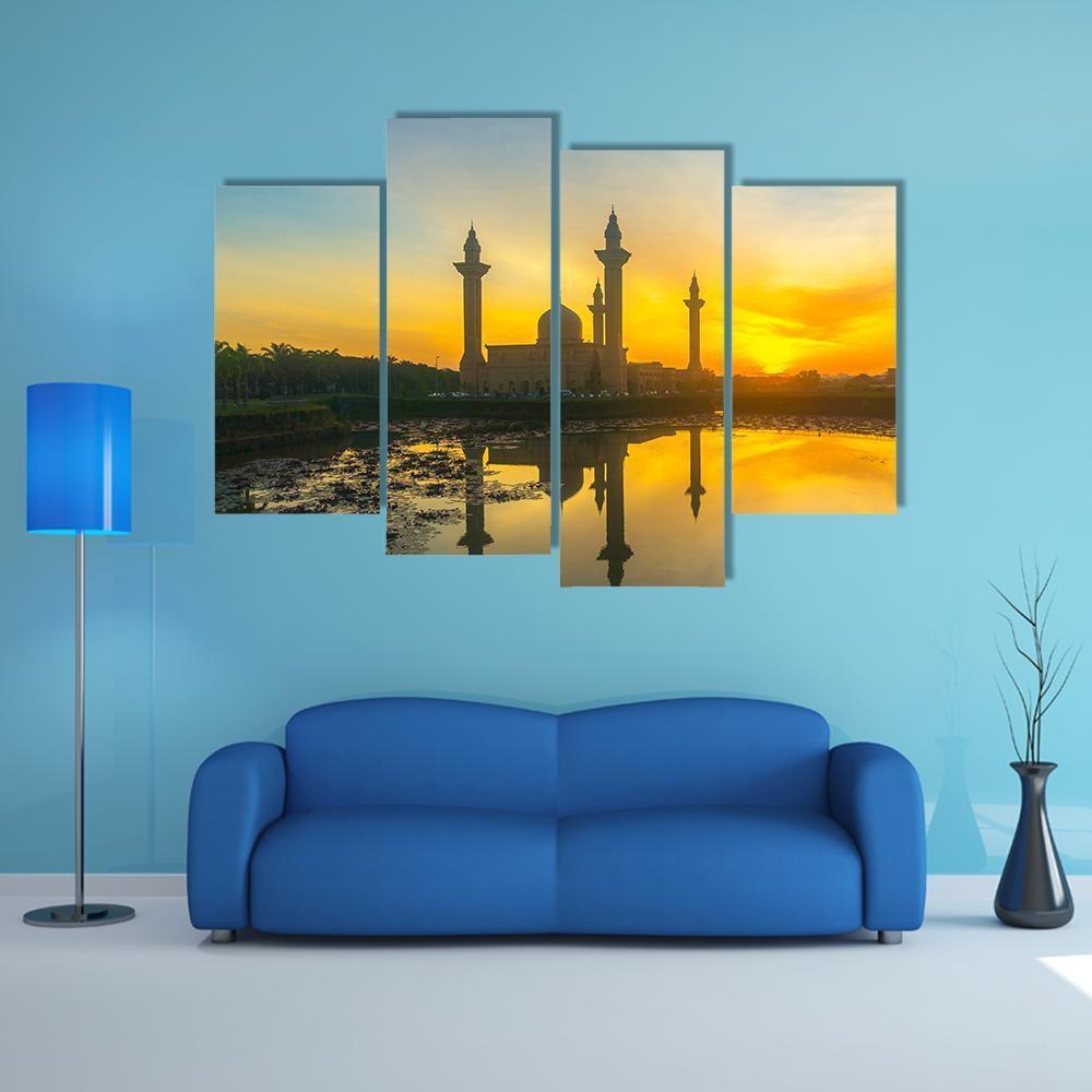 Tengku Ampuan Jemaah Mosque Canvas Wall Art-4 Pop-Gallery Wrap-50" x 32"-Tiaracle
