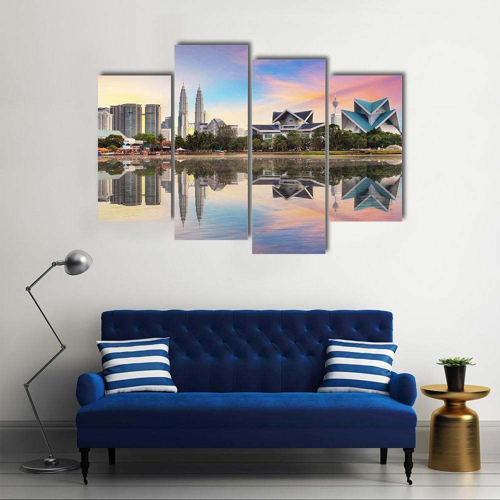 Malaysia Skyline Canvas Wall Art-4 Pop-Gallery Wrap-50" x 32"-Tiaracle