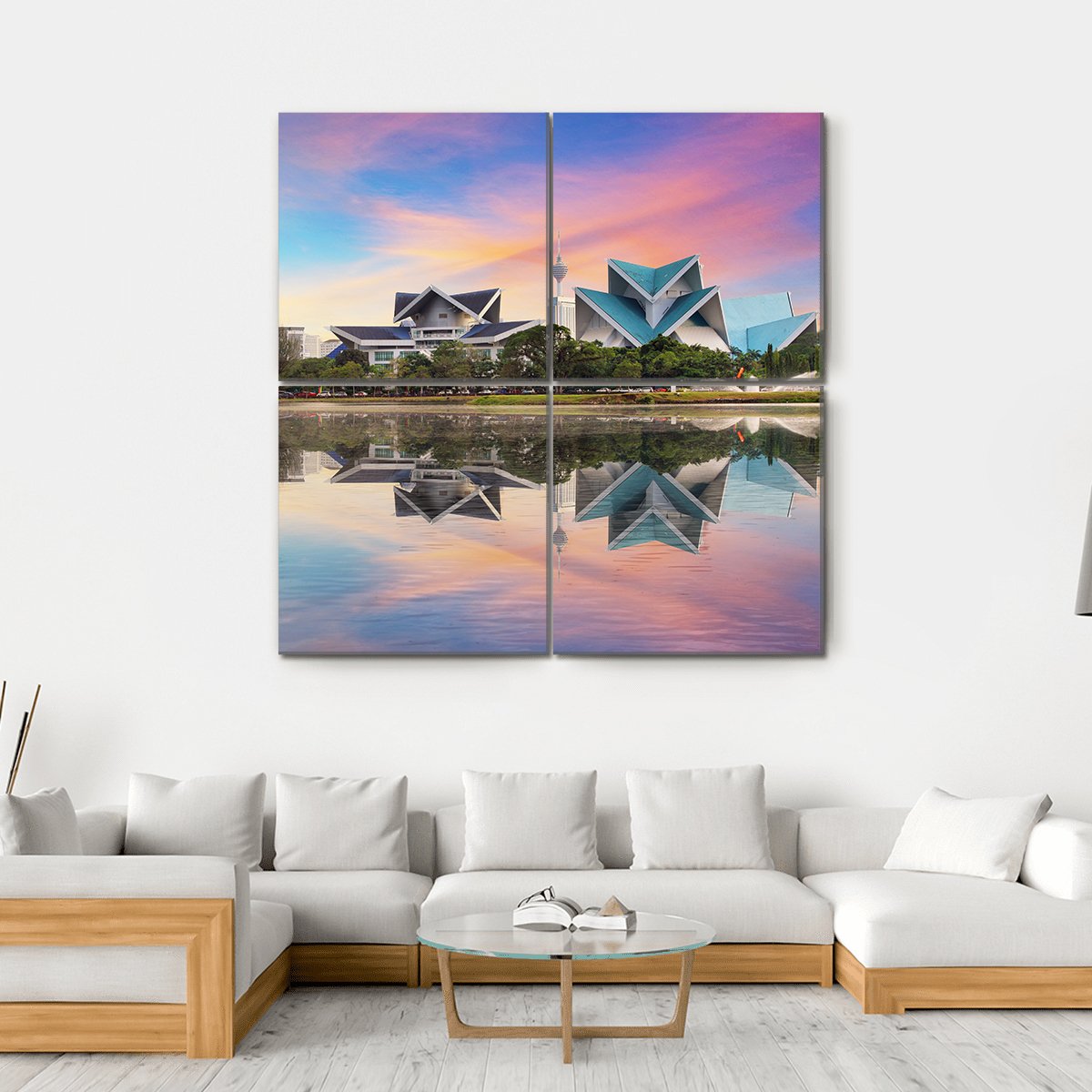 Malaysia Skyline Canvas Wall Art-4 Square-Gallery Wrap-17" x 17"-Tiaracle