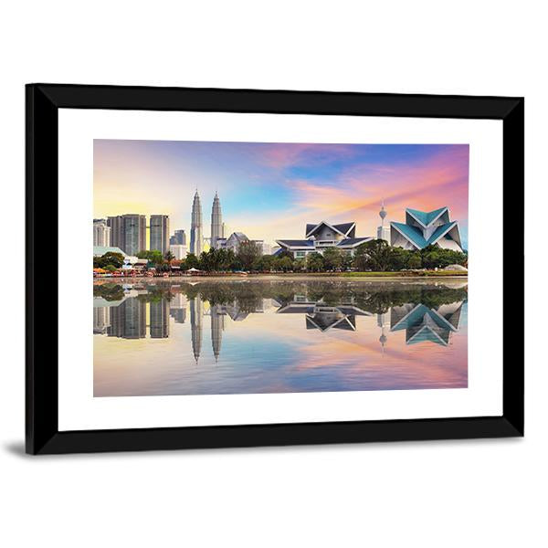Malaysia Skyline Canvas Wall Art-3 Horizontal-Gallery Wrap-25" x 16"-Tiaracle