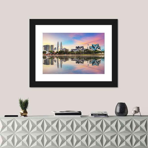Malaysia Skyline Canvas Wall Art-3 Horizontal-Gallery Wrap-25" x 16"-Tiaracle