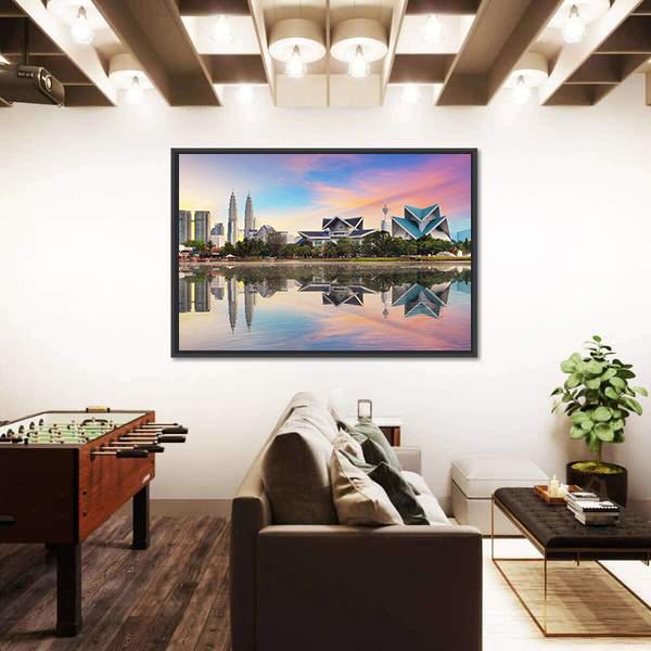 Malaysia Skyline Panoramic Canvas Wall Art-1 Piece-36" x 12"-Tiaracle
