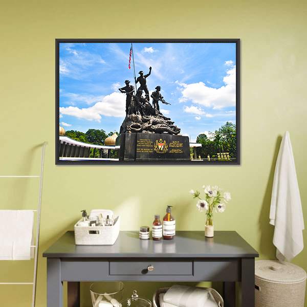 Malaysia's National Monument Canvas Wall Art-1 Piece-Floating Frame-24" x 16"-Tiaracle