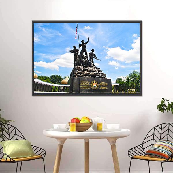 Malaysia's National Monument Canvas Wall Art-3 Horizontal-Gallery Wrap-25" x 16"-Tiaracle