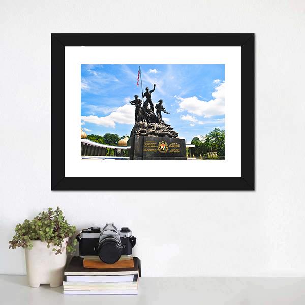 Malaysia's National Monument Canvas Wall Art-1 Piece-Framed Print-20" x 16"-Tiaracle