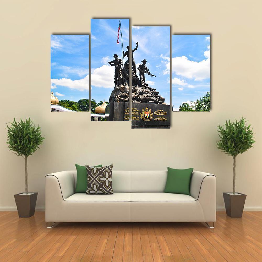 Malaysia's National Monument Canvas Wall Art-3 Horizontal-Gallery Wrap-37" x 24"-Tiaracle