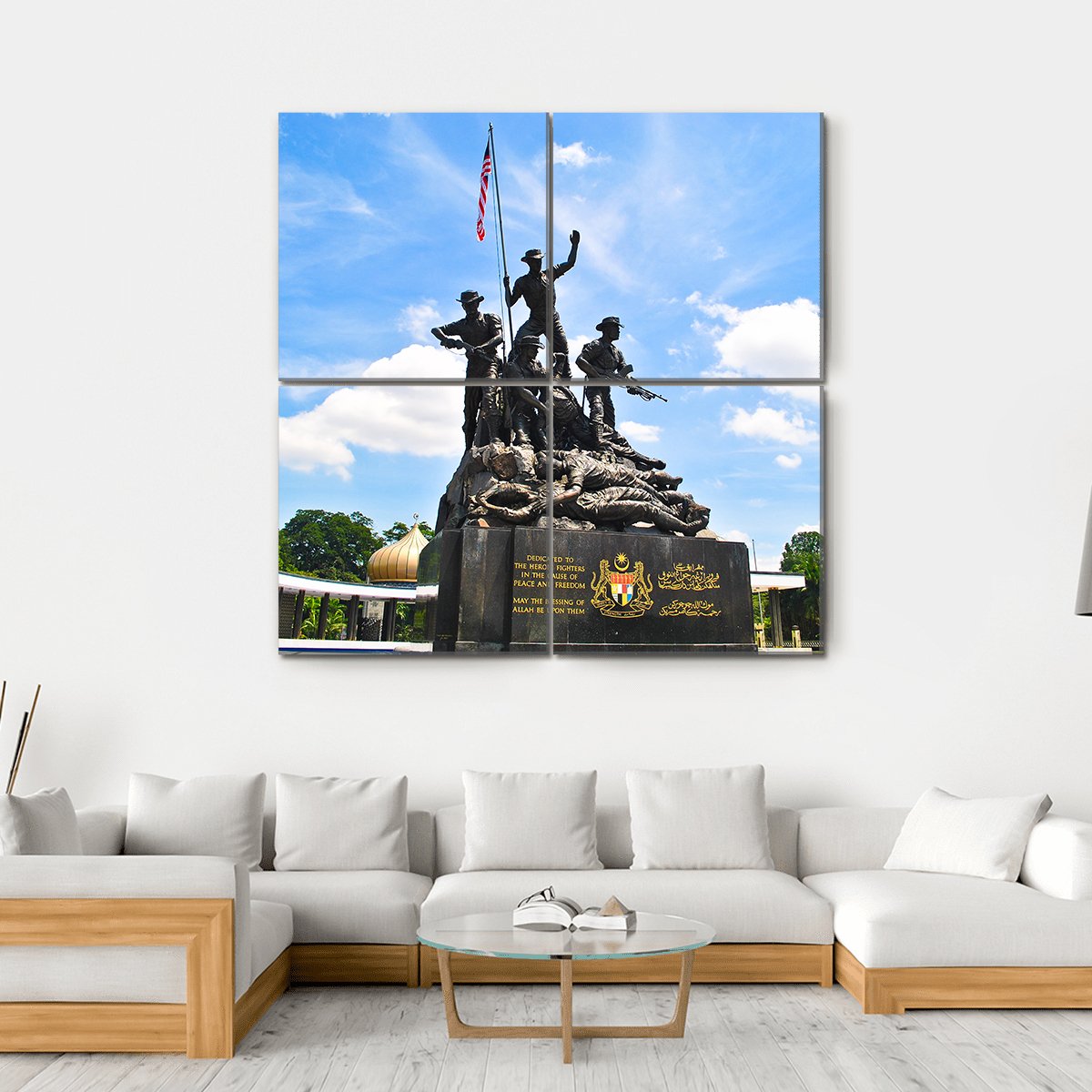 Malaysia's National Monument Canvas Wall Art-4 Square-Gallery Wrap-17" x 17"-Tiaracle