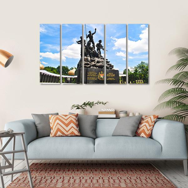 Malaysia's National Monument Canvas Wall Art-5 Horizontal-Gallery Wrap-22" x 12"-Tiaracle