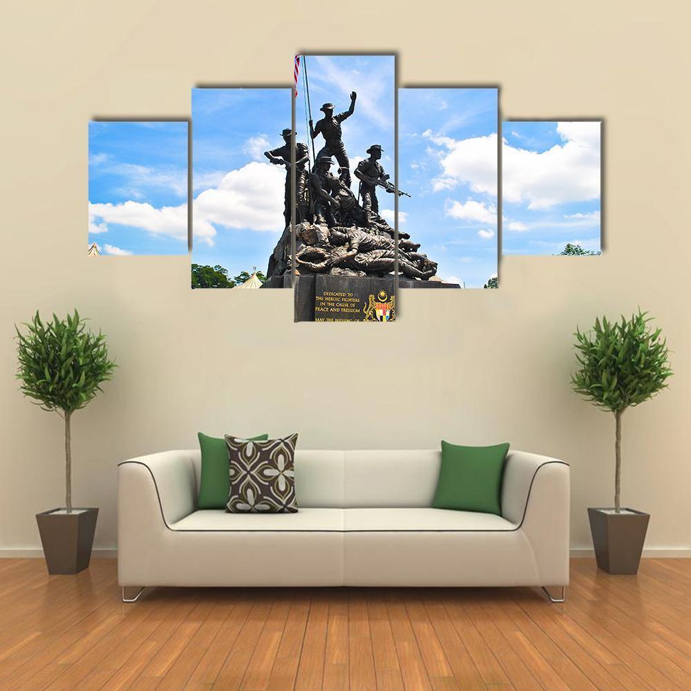 Malaysia's National Monument Canvas Wall Art-5 Star-Gallery Wrap-62" x 32"-Tiaracle