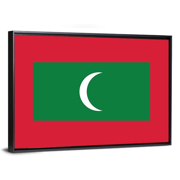 Maldives Flag Canvas Wall Art-3 Horizontal-Gallery Wrap-25" x 16"-Tiaracle