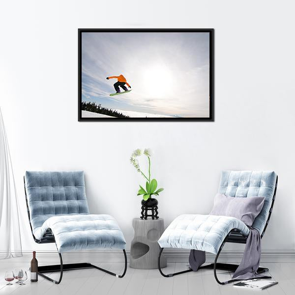 Male Snowboarder Canvas Wall Art-5 Horizontal-Gallery Wrap-22" x 12"-Tiaracle