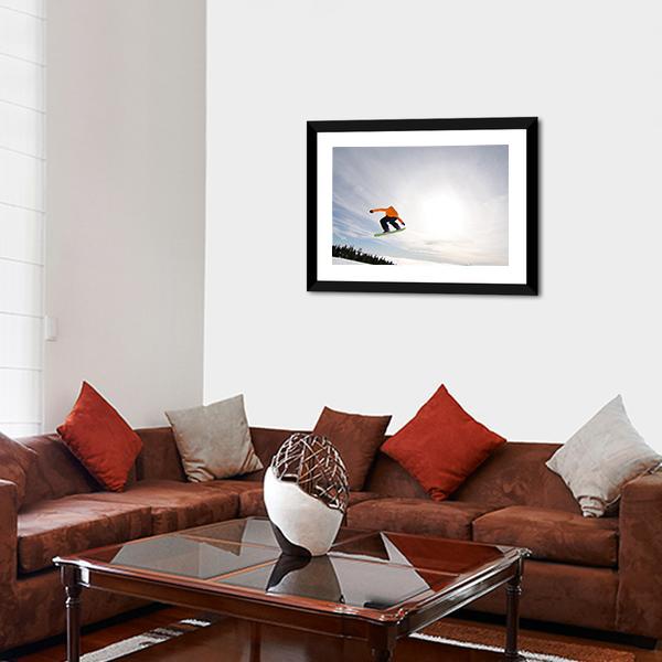 Male Snowboarder Canvas Wall Art-5 Horizontal-Gallery Wrap-22" x 12"-Tiaracle