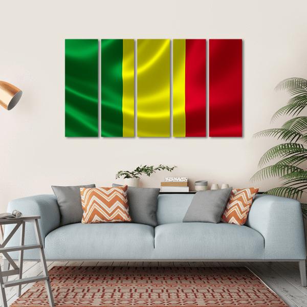 Waving Mali Flag Canvas Wall Art-5 Horizontal-Gallery Wrap-22" x 12"-Tiaracle