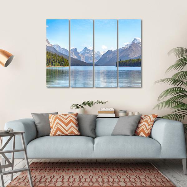 Maligne Lake Canada Canvas Wall Art-4 Horizontal-Gallery Wrap-34" x 24"-Tiaracle