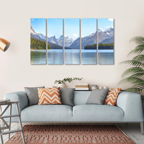 Maligne Lake Canada Canvas Wall Art-5 Horizontal-Gallery Wrap-22" x 12"-Tiaracle