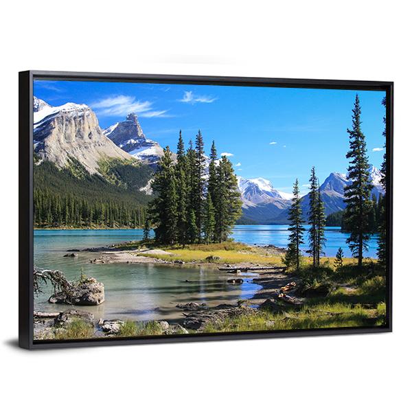 Maligne Lake Canvas Wall Art-3 Horizontal-Gallery Wrap-25&quot; x 16&quot;-Tiaracle