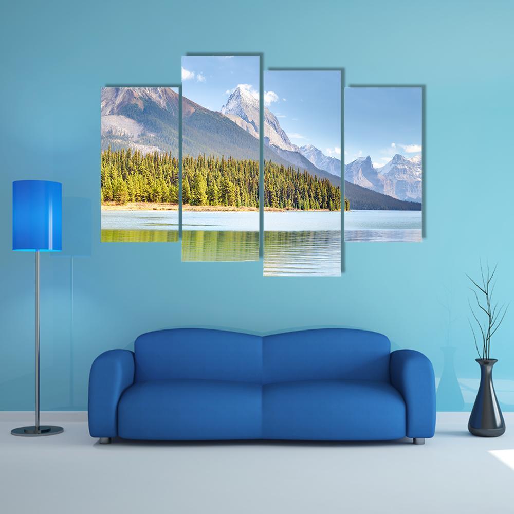Maligne Lake In Canada Canvas Wall Art-4 Pop-Gallery Wrap-50" x 32"-Tiaracle