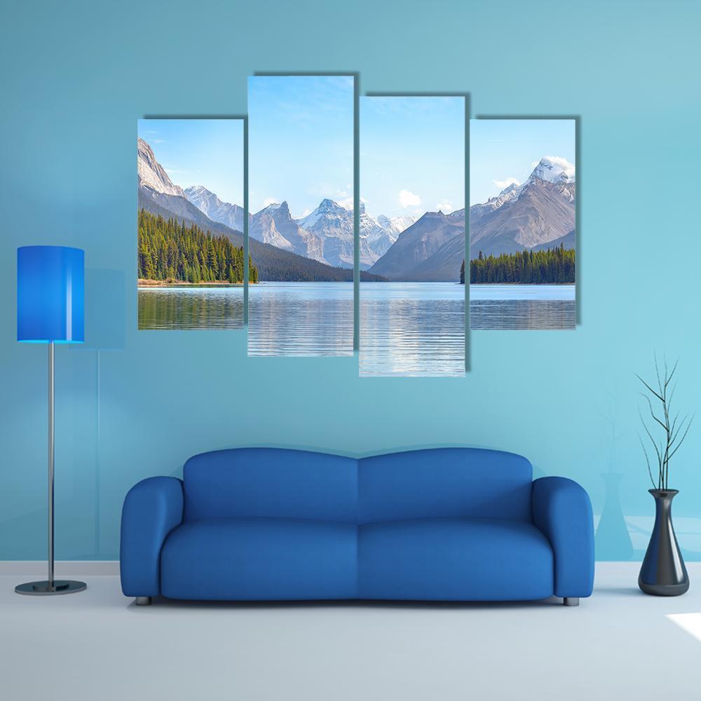 Maligne Lake Canada Canvas Wall Art-4 Pop-Gallery Wrap-50" x 32"-Tiaracle
