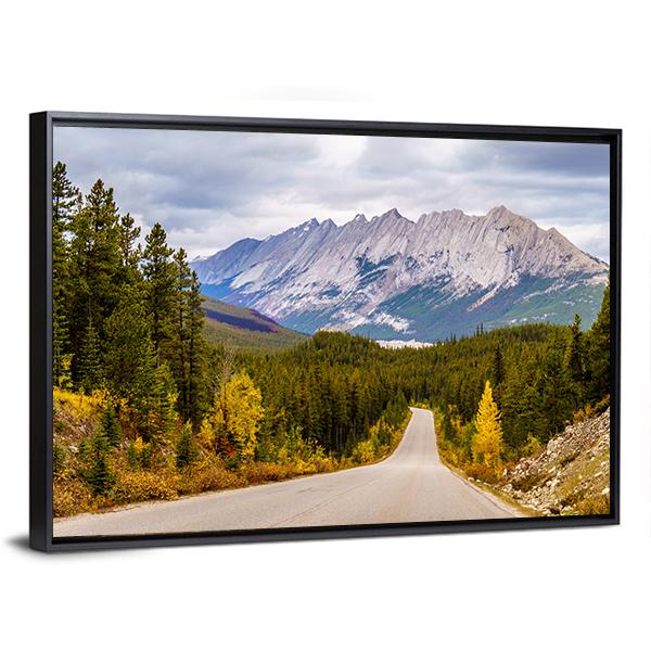 Maligne Lake Road Canvas Wall Art-3 Horizontal-Gallery Wrap-25" x 16"-Tiaracle