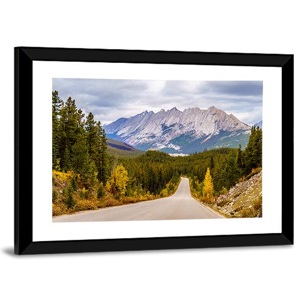 Maligne Lake Road Canvas Wall Art-3 Horizontal-Gallery Wrap-25" x 16"-Tiaracle