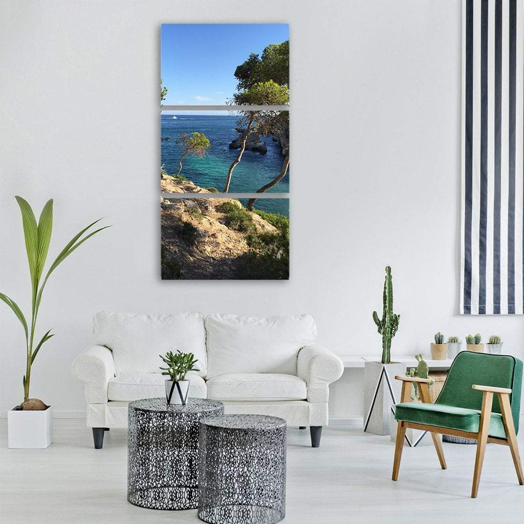 Mallorca Island Vertical Canvas Wall Art-3 Vertical-Gallery Wrap-12" x 25"-Tiaracle