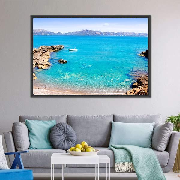 Mallorca La Victoria Beach Canvas Wall Art-3 Horizontal-Gallery Wrap-25&quot; x 16&quot;-Tiaracle