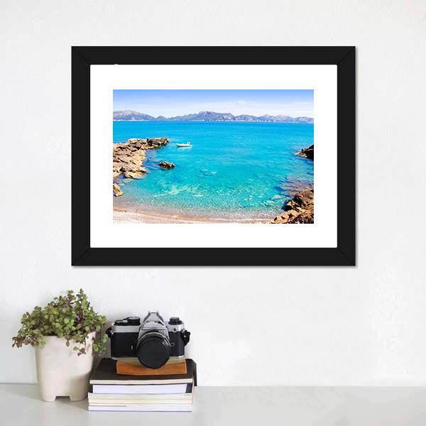 Mallorca La Victoria Beach Canvas Wall Art-1 Piece-Framed Print-20&quot; x 16&quot;-Tiaracle