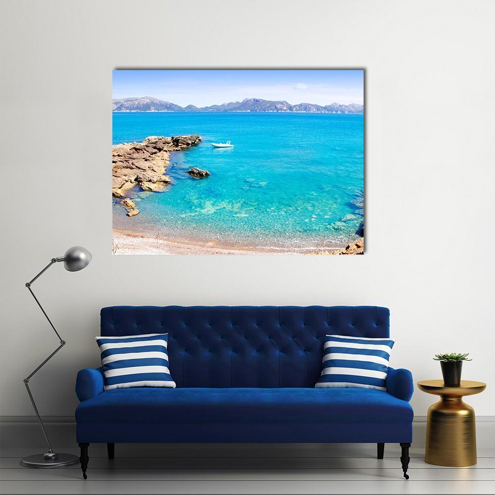 Mallorca La Victoria Beach Canvas Wall Art-1 Piece-Gallery Wrap-48" x 32"-Tiaracle
