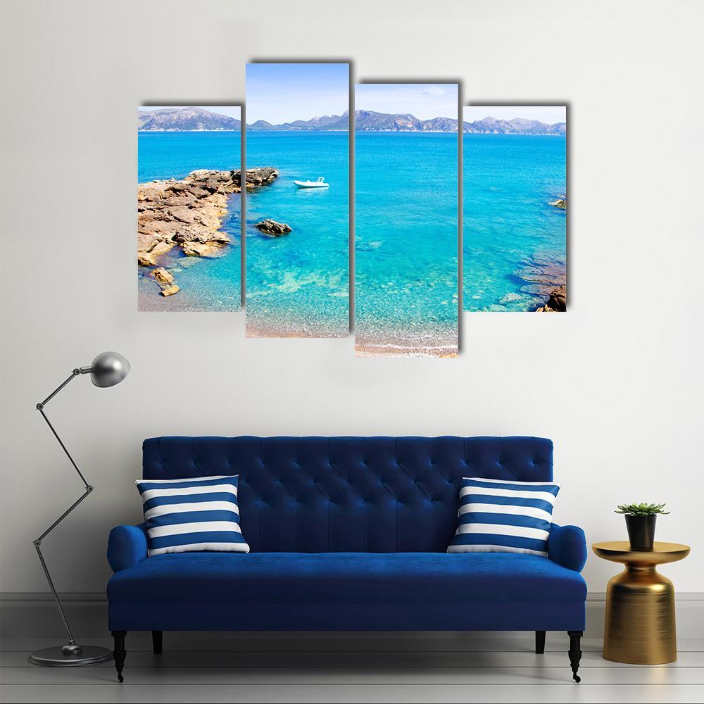 Mallorca La Victoria Beach Canvas Wall Art-4 Pop-Gallery Wrap-50&quot; x 32&quot;-Tiaracle