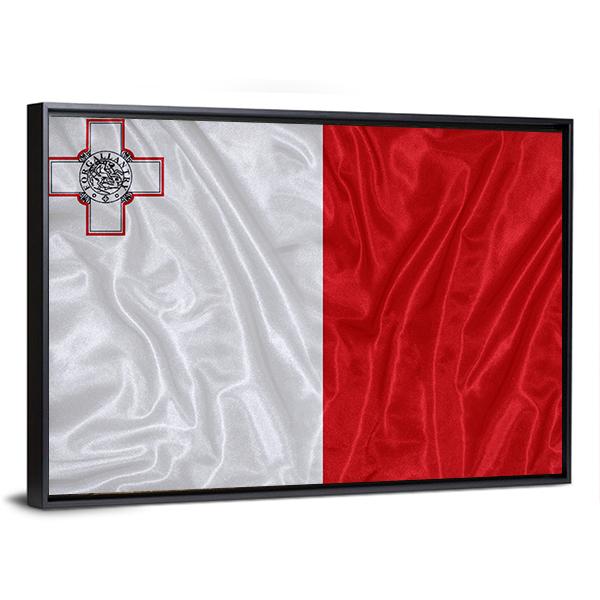 Malta Flag Canvas Wall Art-3 Horizontal-Gallery Wrap-25" x 16"-Tiaracle