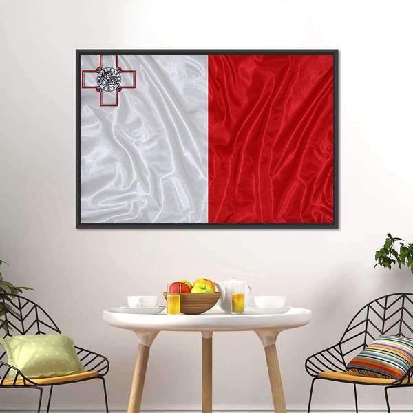 Malta Flag Canvas Wall Art-3 Horizontal-Gallery Wrap-25" x 16"-Tiaracle