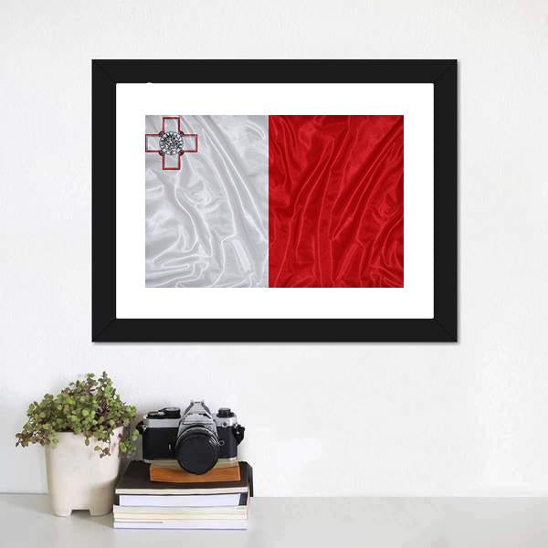 Malta Flag Canvas Wall Art-1 Piece-Framed Print-20" x 16"-Tiaracle
