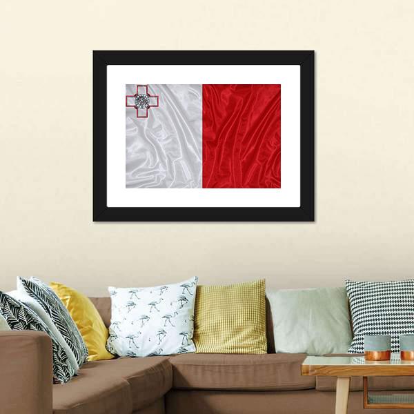 Malta Flag Canvas Wall Art-3 Horizontal-Gallery Wrap-25" x 16"-Tiaracle