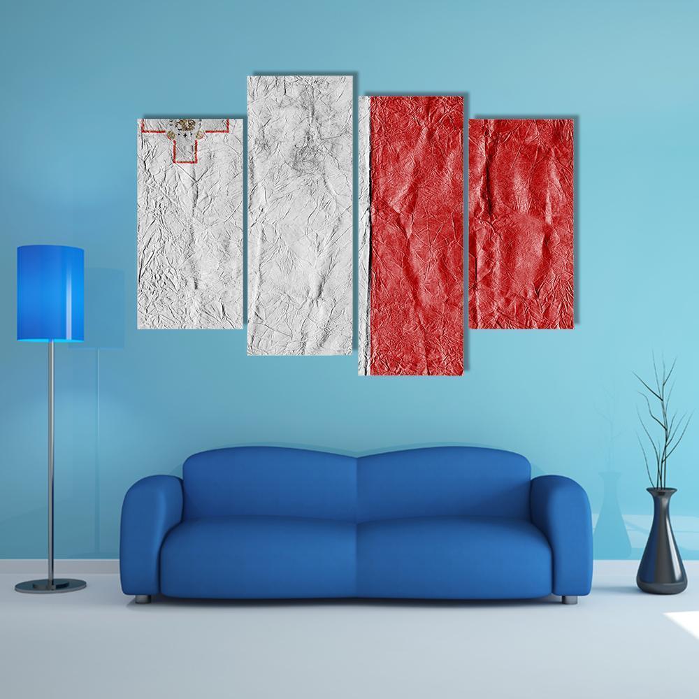 Flag Of Malta Canvas Wall Art-4 Pop-Gallery Wrap-50" x 32"-Tiaracle