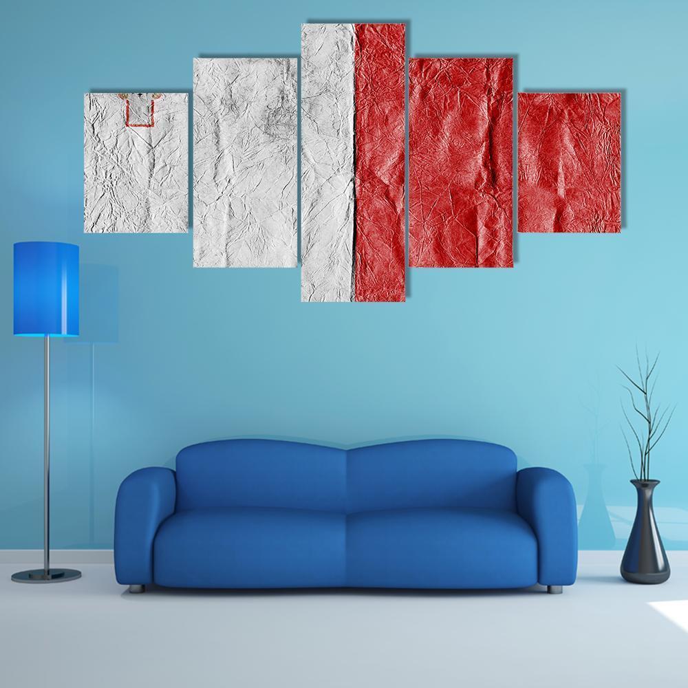 Flag Of Malta Canvas Wall Art-5 Star-Gallery Wrap-62" x 32"-Tiaracle