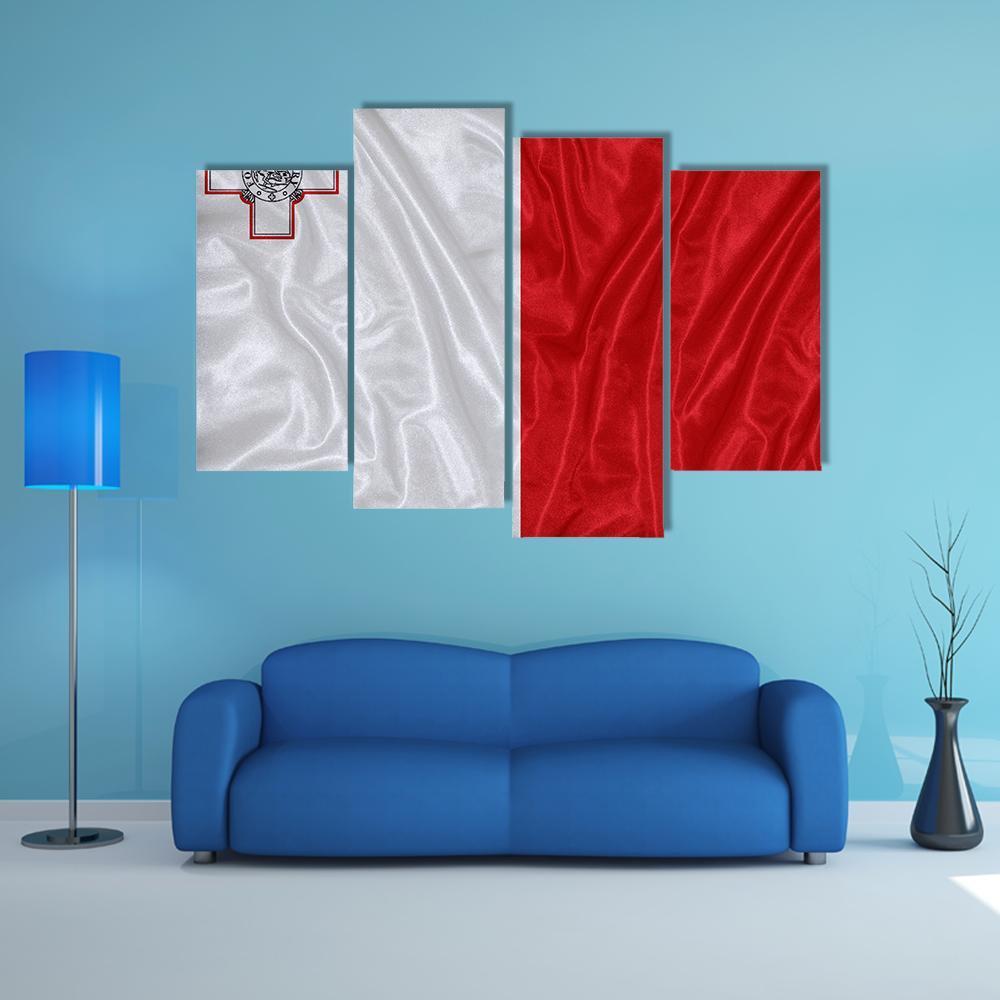 Malta Flag Canvas Wall Art-4 Pop-Gallery Wrap-50" x 32"-Tiaracle