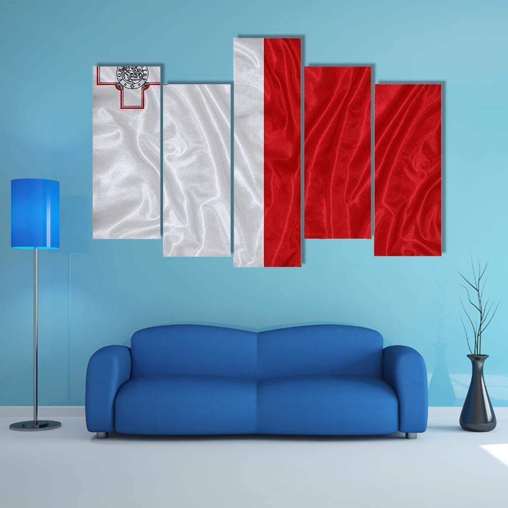 Malta Flag Canvas Wall Art-5 Pop-Gallery Wrap-47" x 32"-Tiaracle