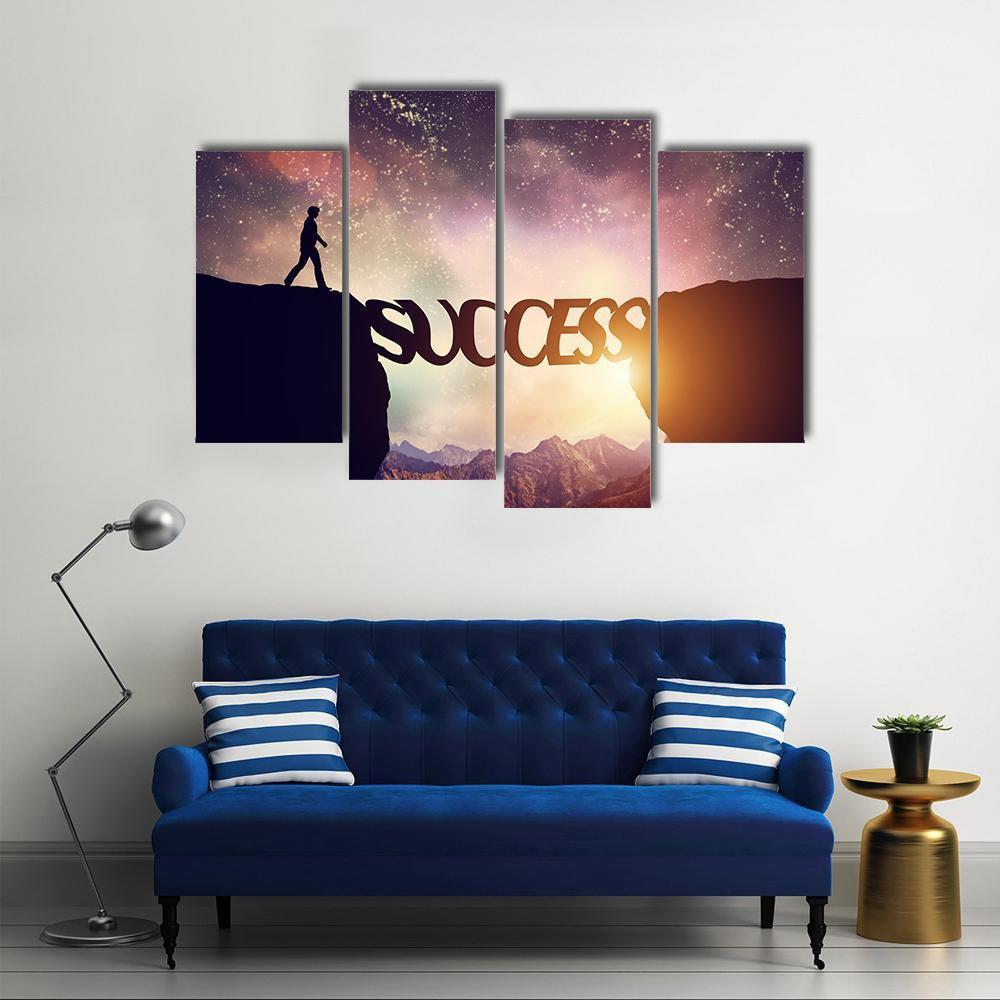 Success Bridge Canvas Wall Art-4 Pop-Gallery Wrap-50" x 32"-Tiaracle